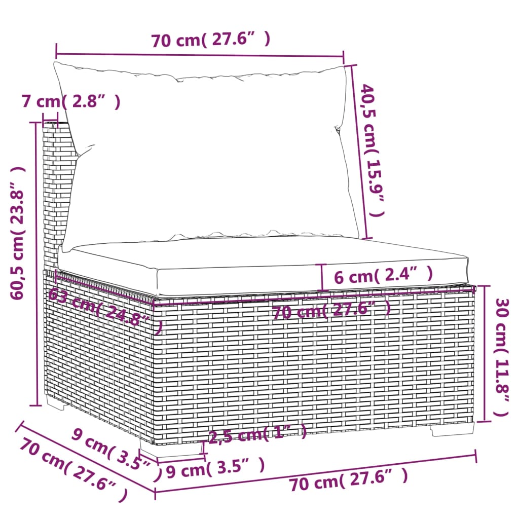 Tuin Met Kussens Poly Rattan