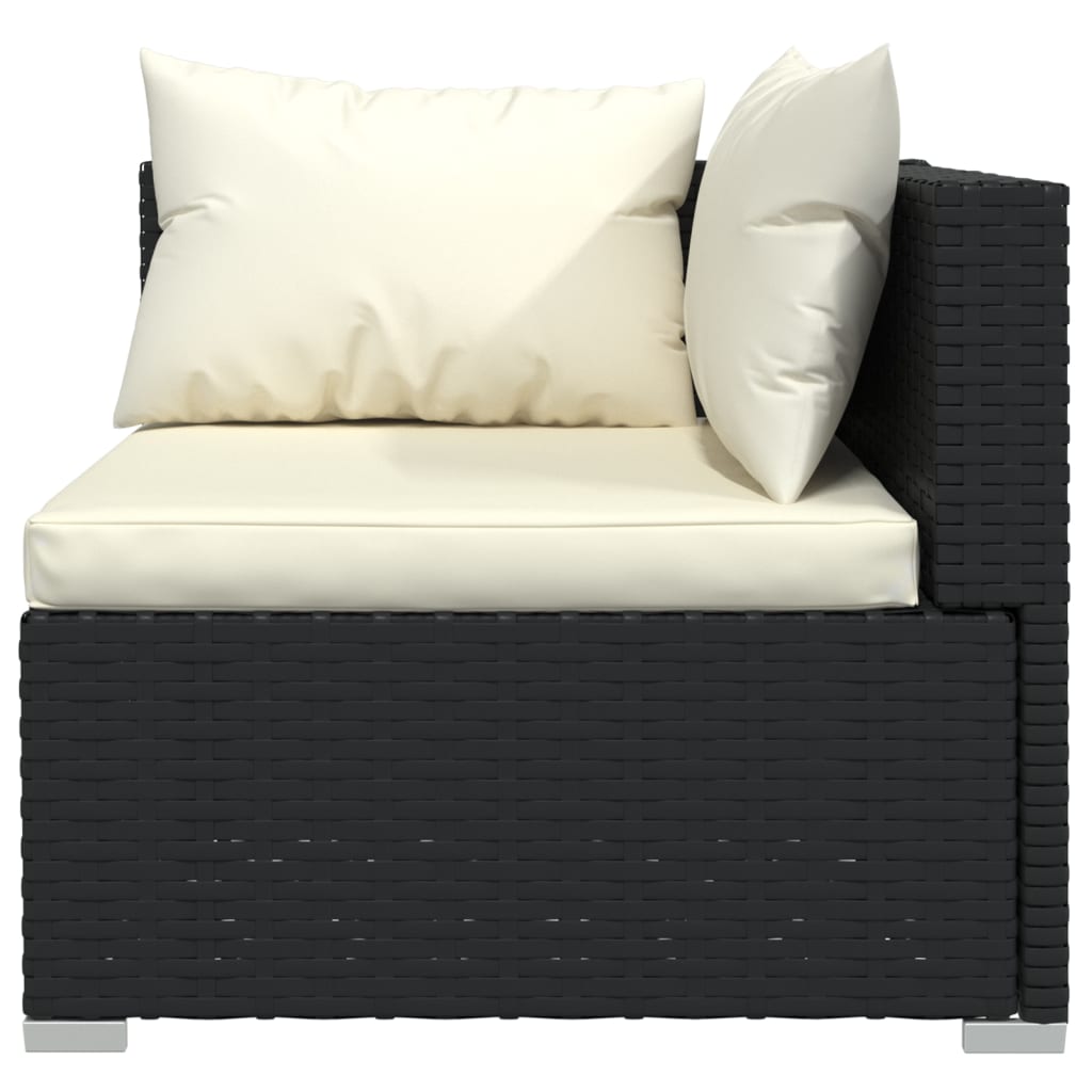 3-Delige Loungeset Met Kussens Poly Rattan