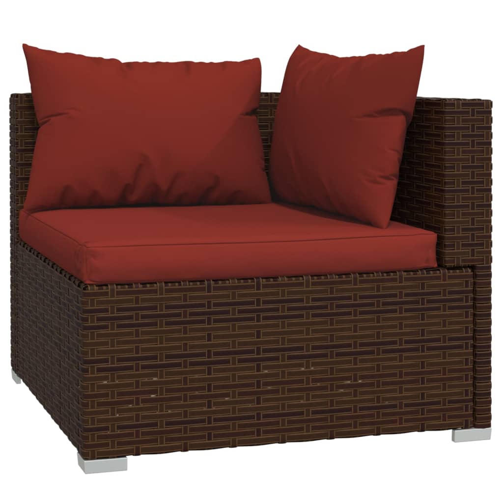 Bank 2-Zits Met Kussens Poly Rattan