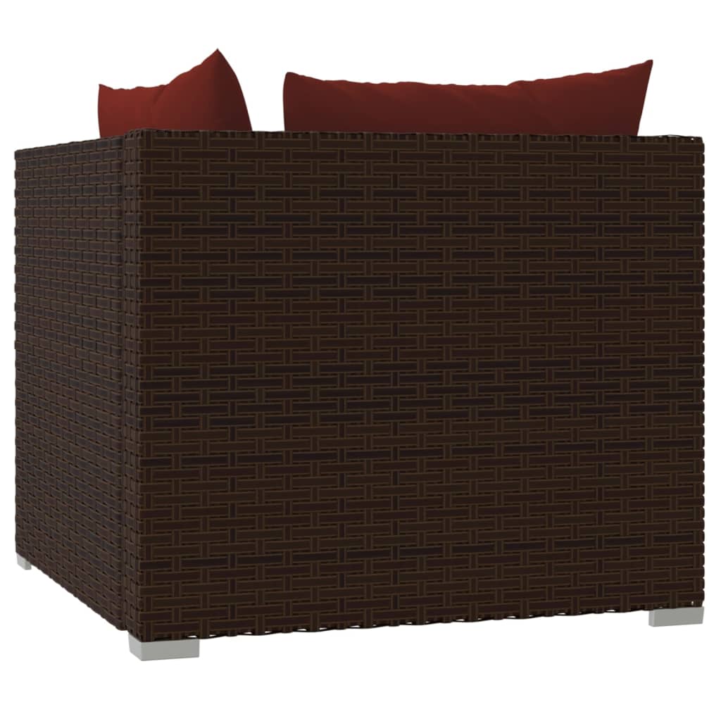 Bank 2-Zits Met Kussens Poly Rattan