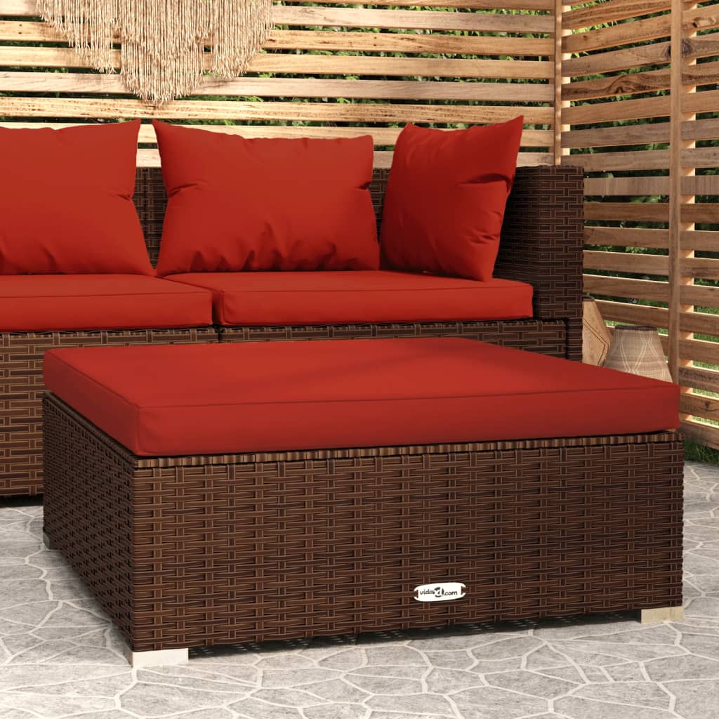 Met Kussen 70X70X30 Cm Poly Rattan