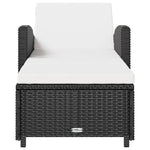 Ligbed Met Crèmewit Kussen Poly Rattan