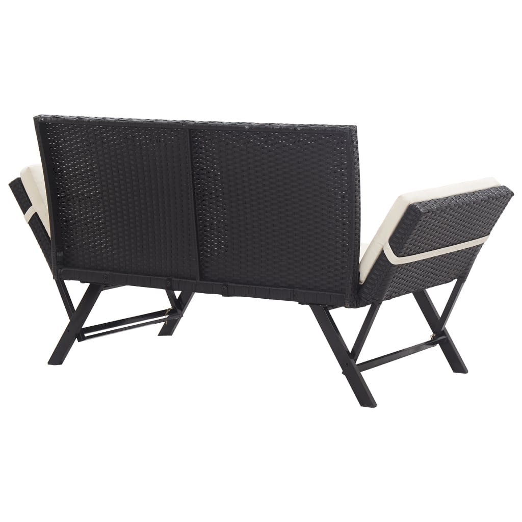 Tuinbankje Met Kussens 76 Cm Poly Rattan