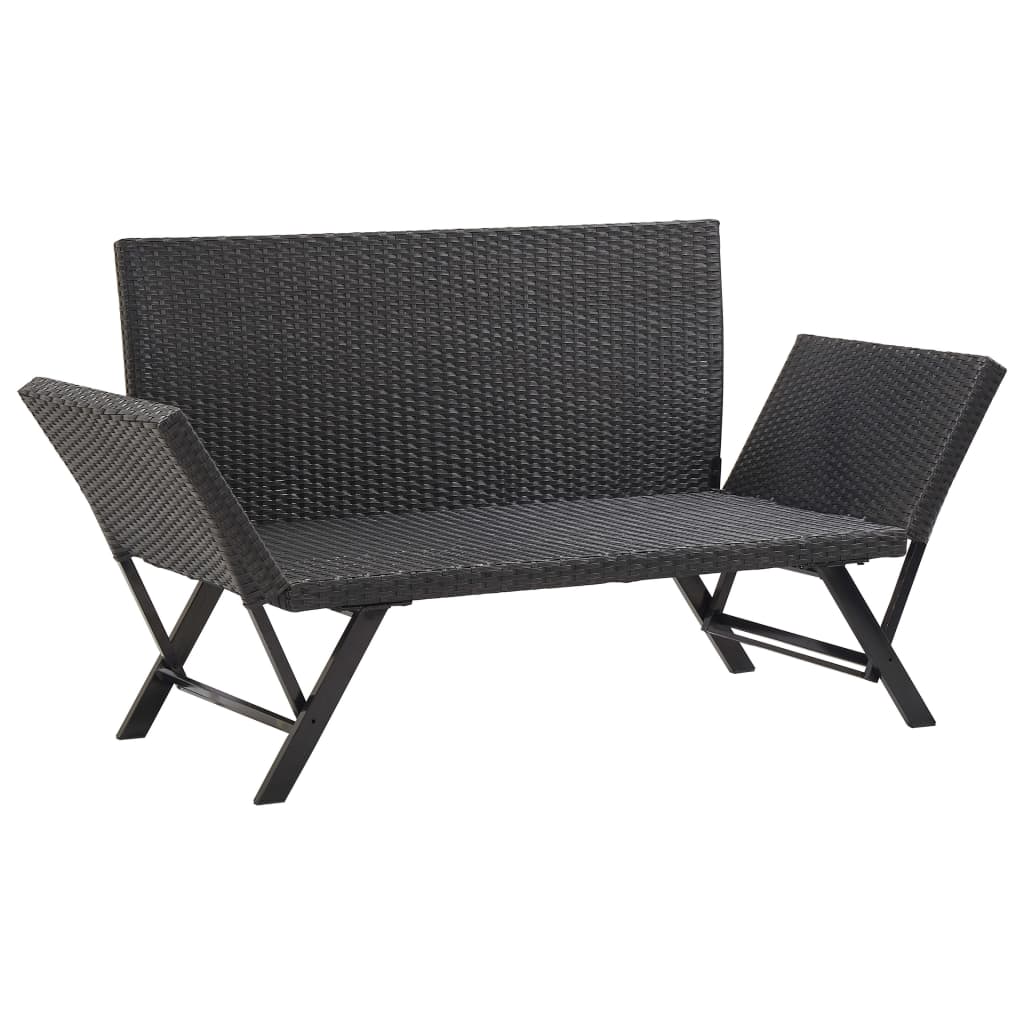 Tuinbankje Met Kussens 76 Cm Poly Rattan