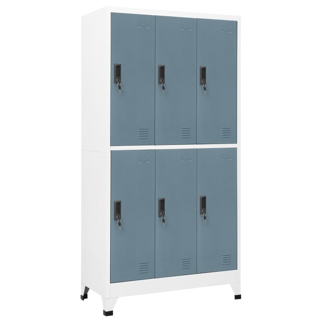 Lockerkast Met 6 Vakken 90X45X180 Cm Staal