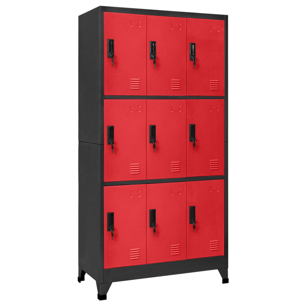 Lockerkast Met 9 Vakken 90X45X180 Cm Staal