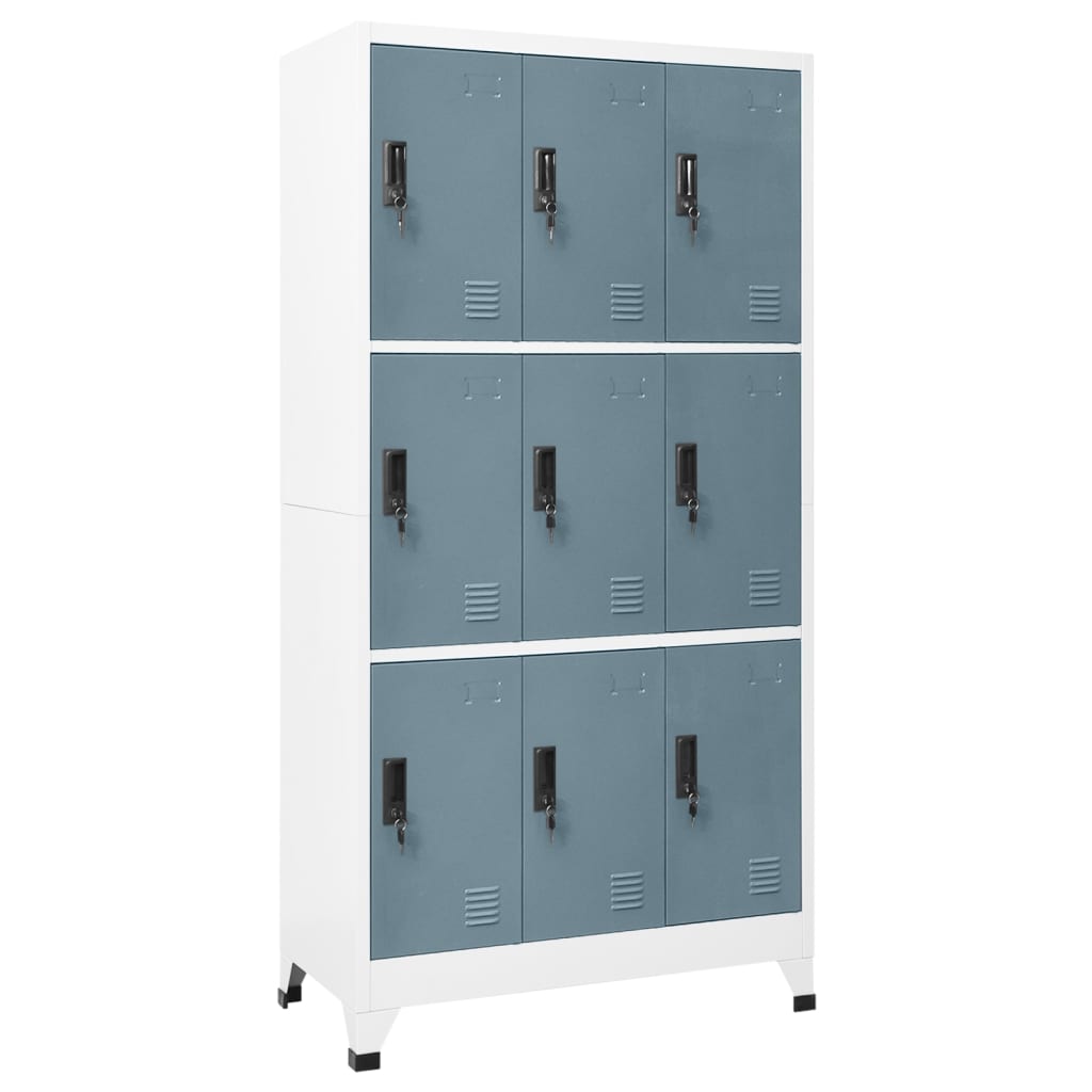 Lockerkast Met 9 Vakken 90X45X180 Cm Staal