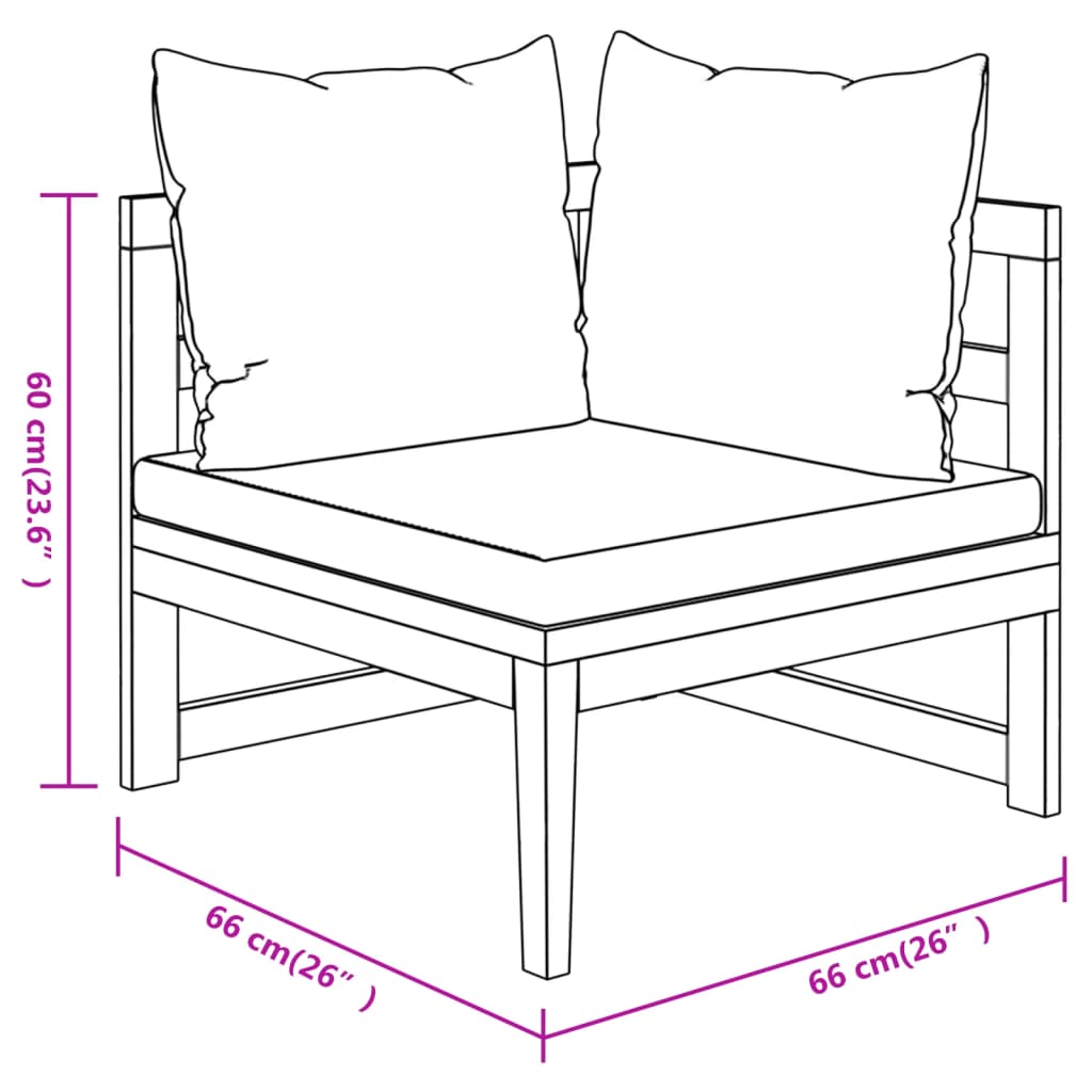 4-Delige Loungeset Met Te Kussens Acaciahout