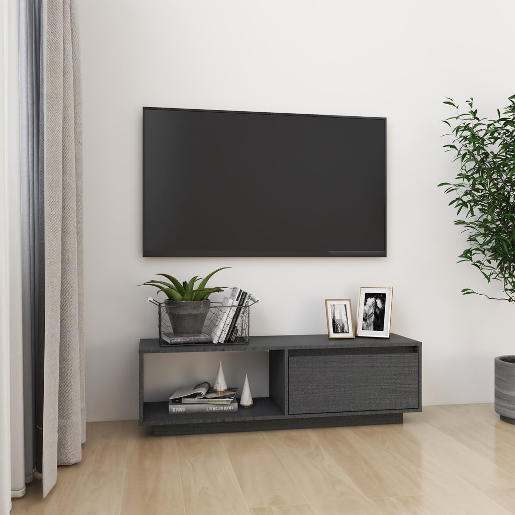 Tv-Meubel 110X30X33,5 Cm Massief Grenenhout