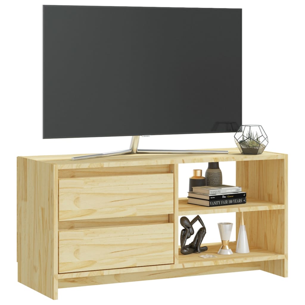 Tv-Meubel 80X3X39 Cm Massief Grenenhout