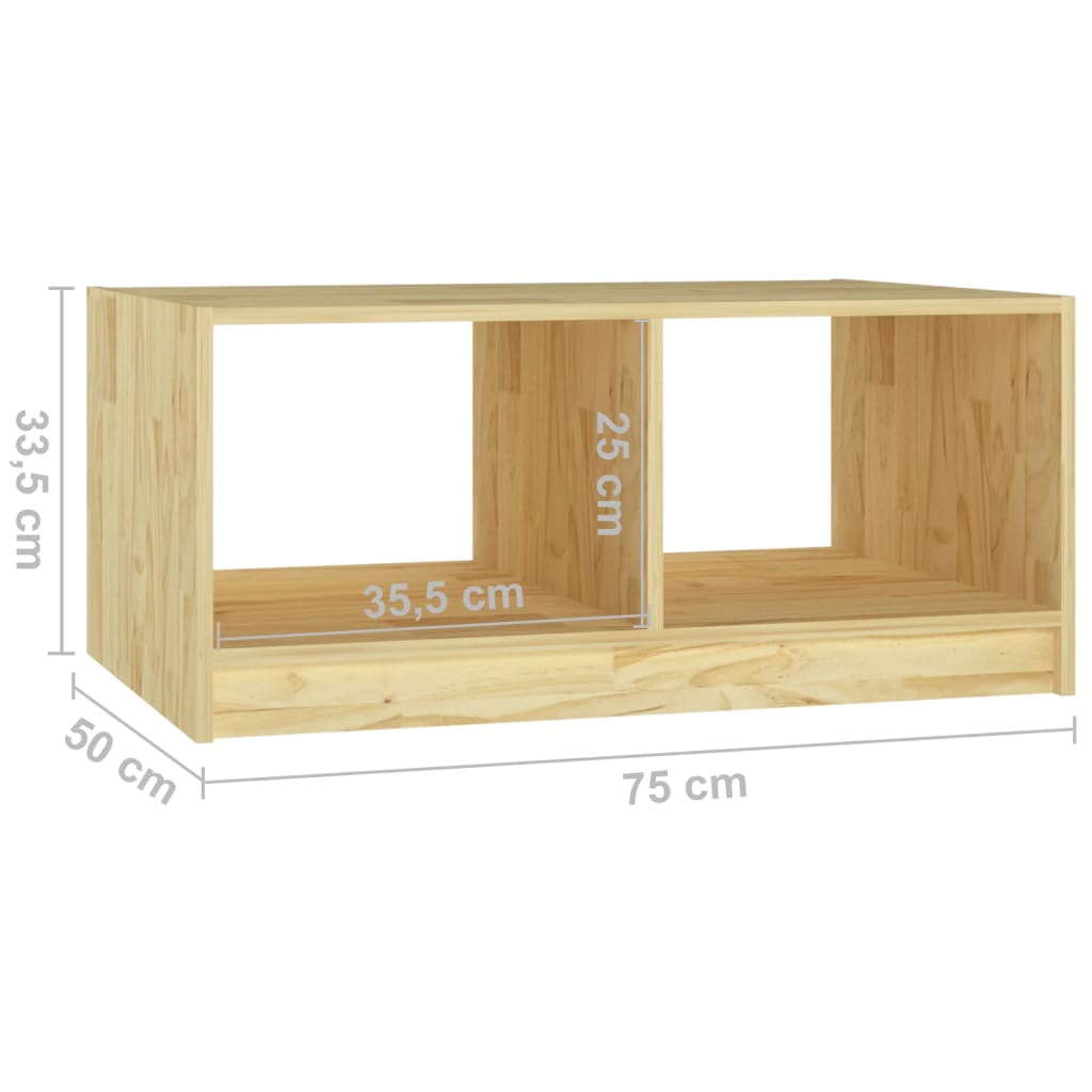 809906Salontafel 75X50X33,5 Cm Massief Hout Grenen