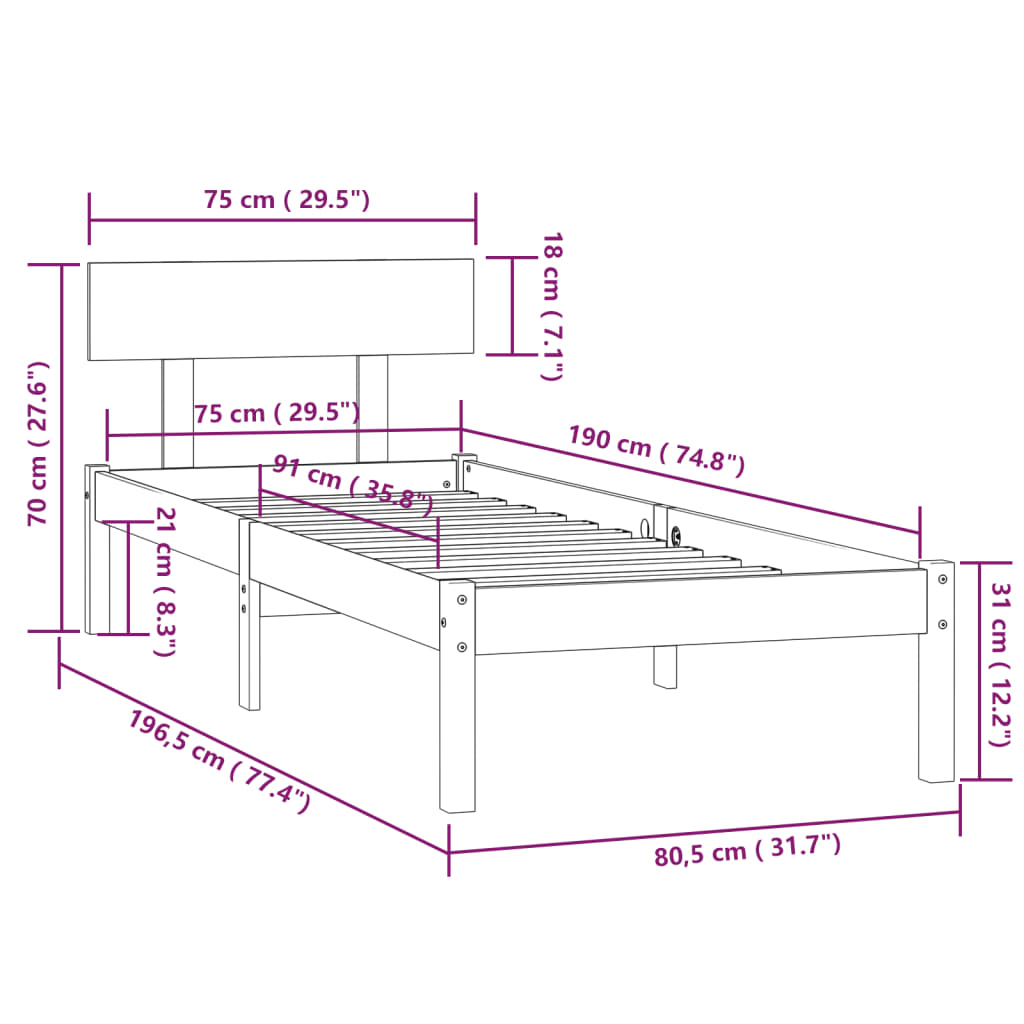 Bedframe Massief Hout