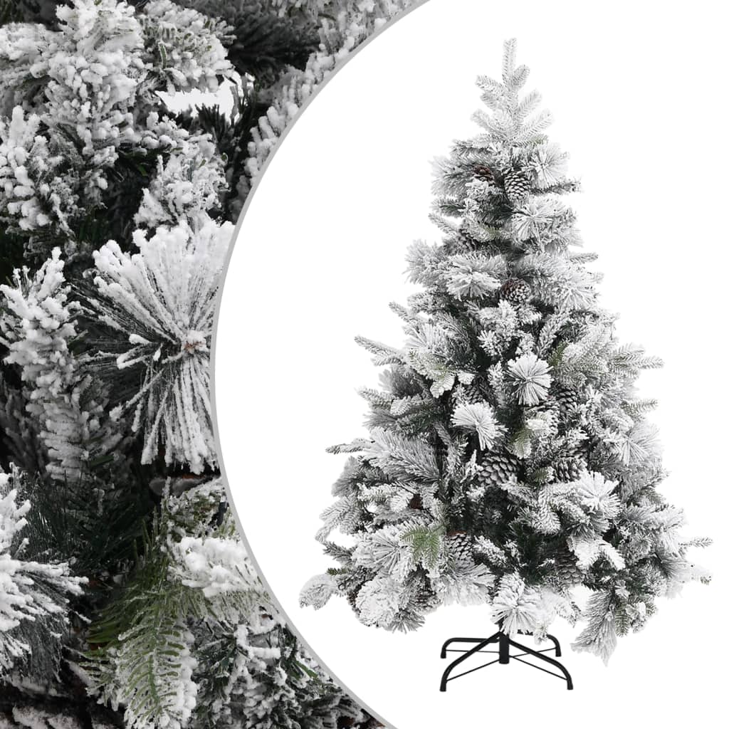 Kerstboom Met Dennenappels En Sneeuw 150 Cm Pvc En Pe