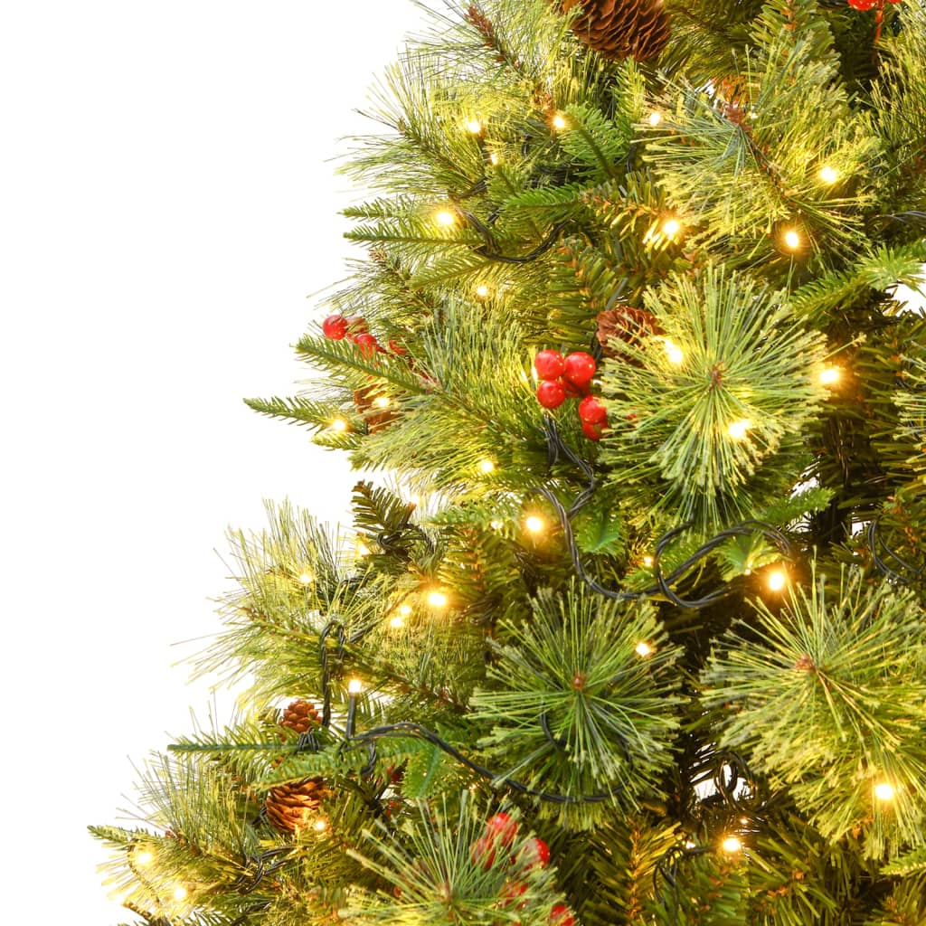 Kerstboom Met Led En Dennenappels 195 Cm Pvc En Pe Groen