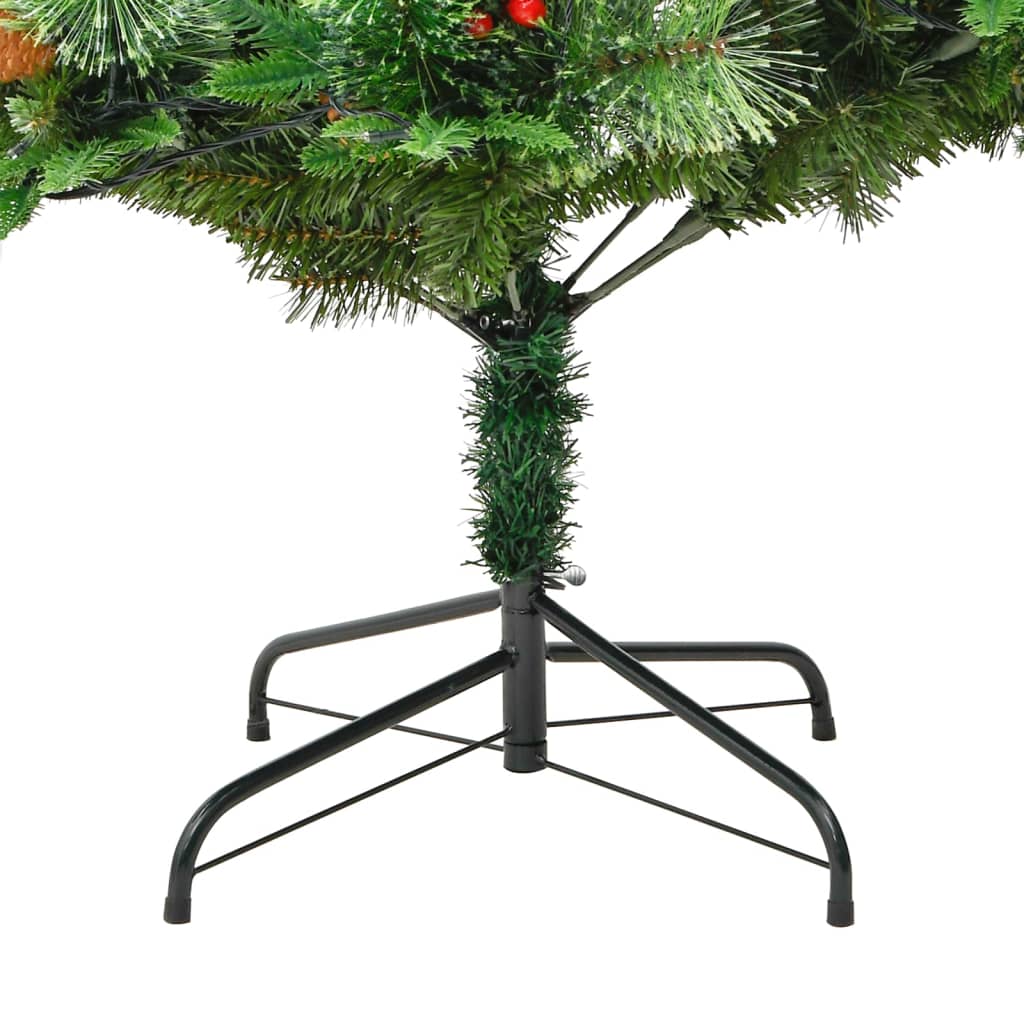 Kerstboom Met Led En Dennenappels 195 Cm Pvc En Pe Groen