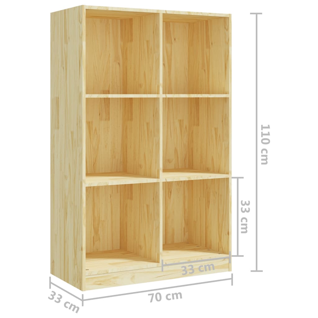 Boekenkast 70X33X110 Cm Massief Grenenhout