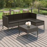 6-Delige Loungeset Met Kussens Poly Rattan Grijs