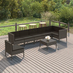 5-Delige Loungeset Met Kussens Poly Rattan Grijs