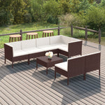 6-Delige Loungeset Met Kussens Poly Rattan Bruin
