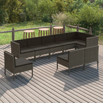 6-Delige Loungeset Met Kussens Poly Rattan Grijs