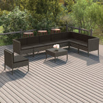 6-Delige Loungeset Met Kussens Poly Rattan Grijs