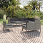 5-Delige Loungeset Met Kussens Poly Rattan Grijs