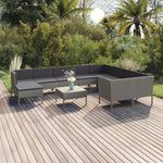 5-Delige Loungeset Met Kussens Poly Rattan Grijs