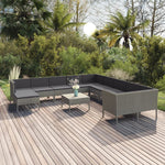 5-Delige Loungeset Met Kussens Poly Rattan Grijs