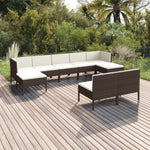 6-Delige Loungeset Met Kussens Poly Rattan Bruin