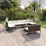 6-Delige Loungeset Met Kussens Poly Rattan Bruin