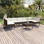 6-Delige Loungeset Met Kussens Poly Rattan Bruin
