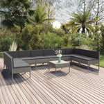 6-Delige Loungeset Met Kussens Poly Rattan Grijs