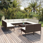 6-Delige Loungeset Met Kussens Poly Rattan Bruin