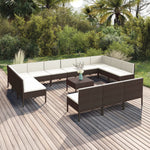 6-Delige Loungeset Met Kussens Poly Rattan Bruin