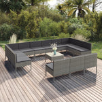 6-Delige Loungeset Met Kussens Poly Rattan Grijs