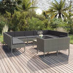 6-Delige Loungeset Met Kussens Poly Rattan Grijs