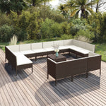 6-Delige Loungeset Met Kussens Poly Rattan Bruin