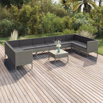 6-Delige Loungeset Met Kussens Poly Rattan Grijs