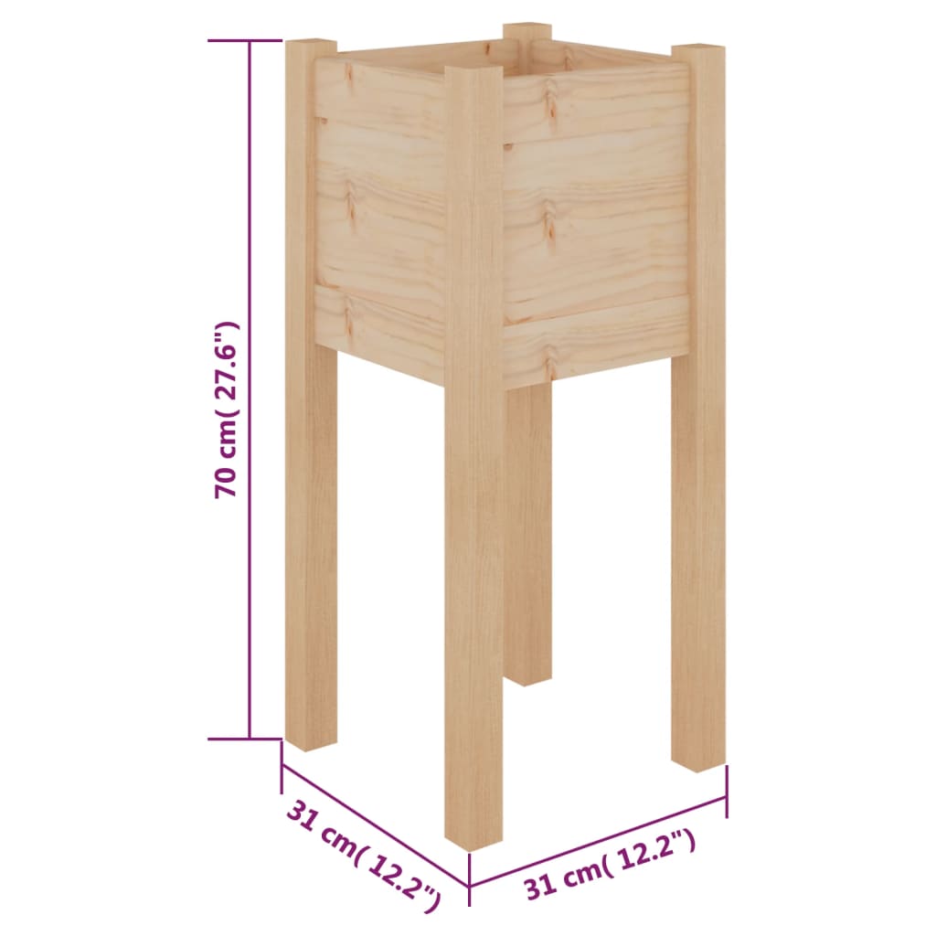 Plantenbak 3X3X70 Cm Massief Grenenhout