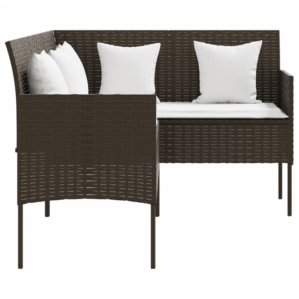 -Delige Loungeset Met Kussens L-Vormig Poly Rattan