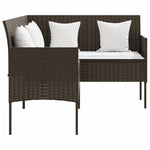 -Delige Loungeset Met Kussens L-Vormig Poly Rattan