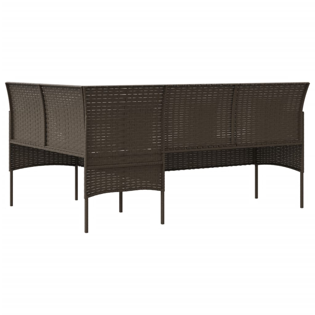 -Delige Loungeset Met Kussens L-Vormig Poly Rattan