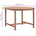 Tuintafel Ø0X75 Cm Massief Teakhout