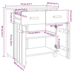 Dressoir Hamar 79X40X80 Cm Massief Grenenhout