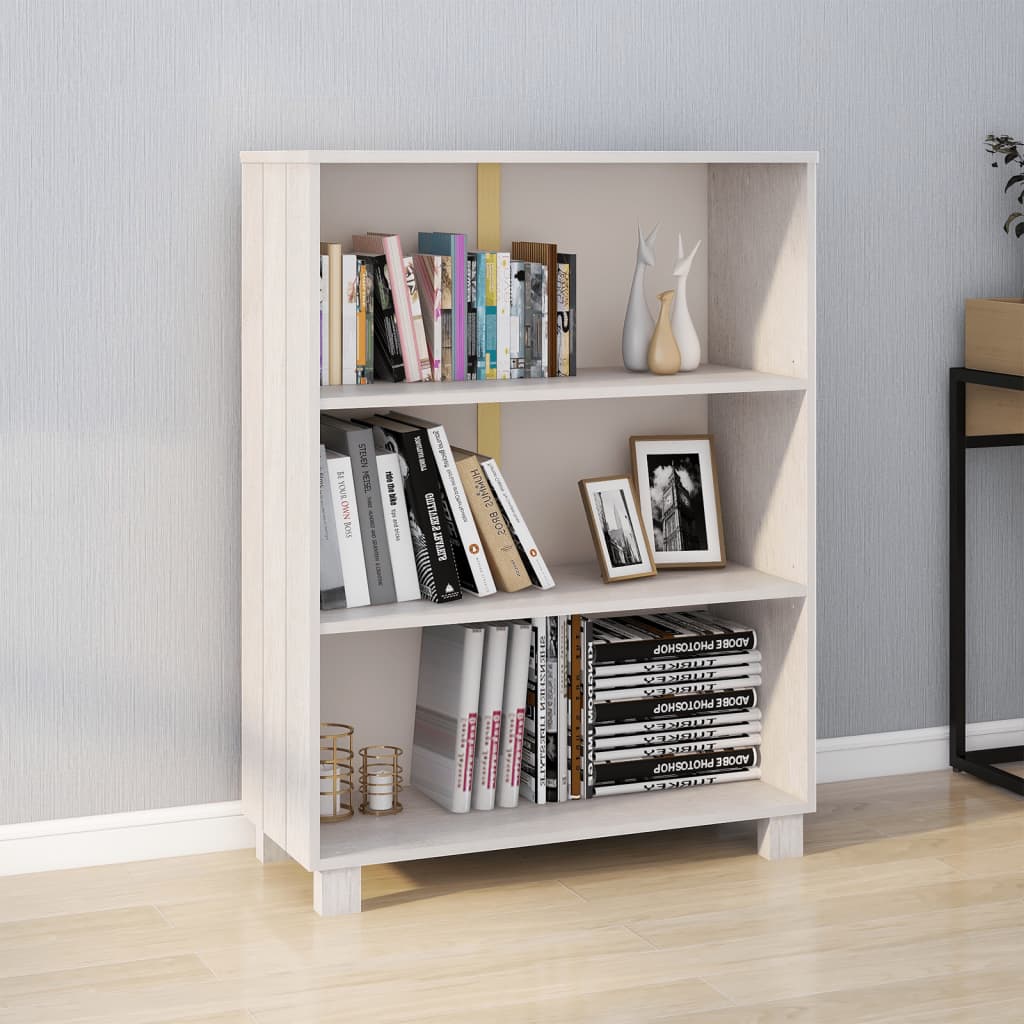 Boekenkast Hamar 85X35X112 Cm Massief Grenenhout