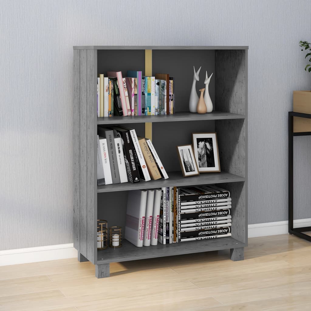 Boekenkast Hamar 85X35X112 Cm Massief Grenenhout