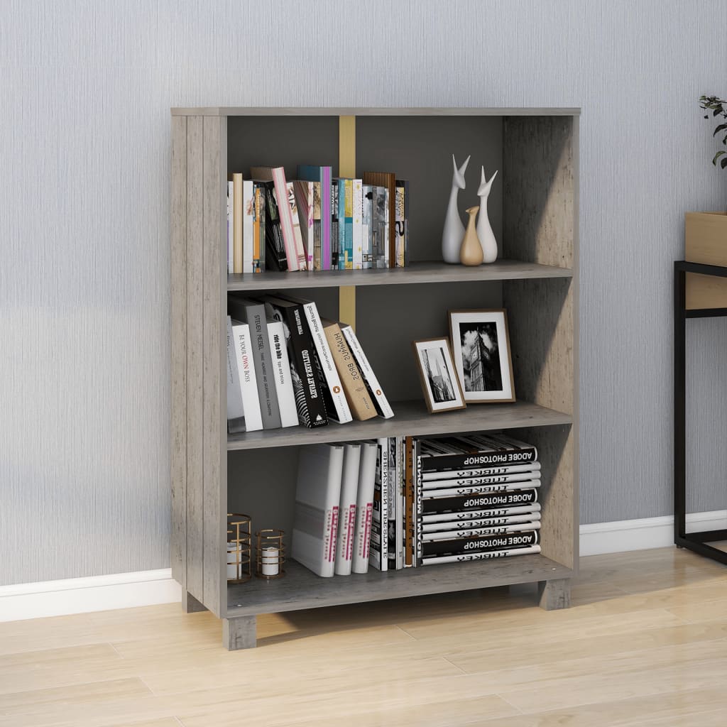 Boekenkast Hamar 85X35X112 Cm Massief Grenenhout