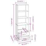 Hoge Kast Hamar 60X35X180 Cm Massief Grenenhout