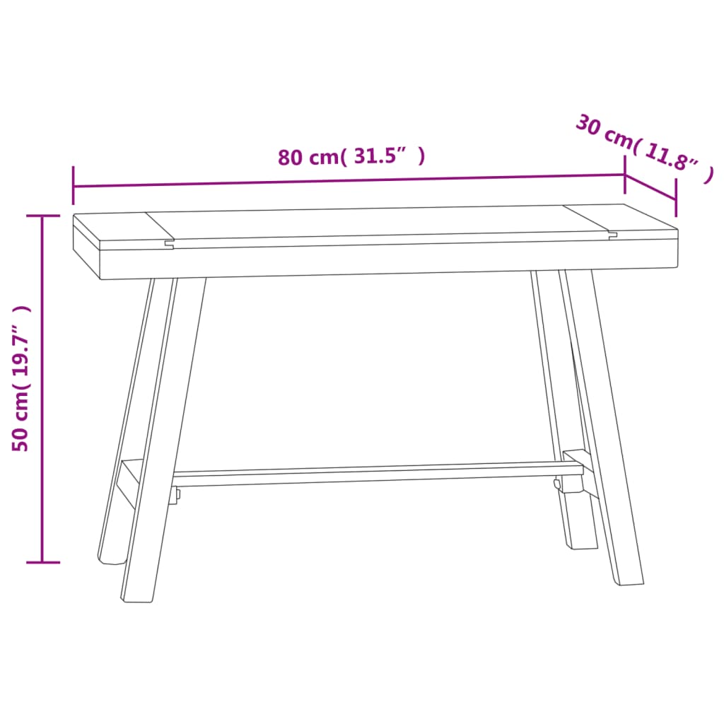 Bankje 80 Cm Massief Teakhout