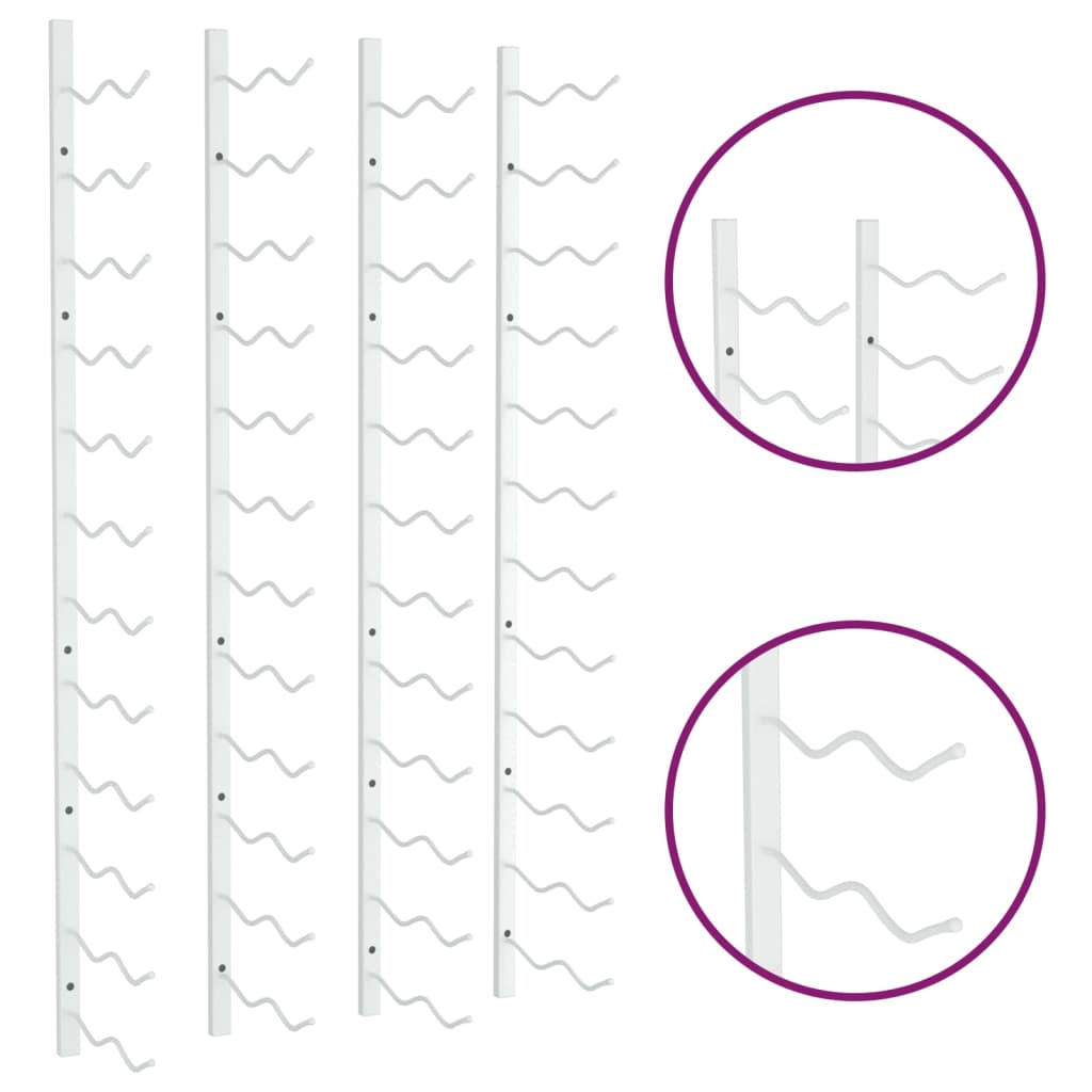 Wijnrekken 2 St Wandmontage Voor 24 Flessen Ijzer Wit